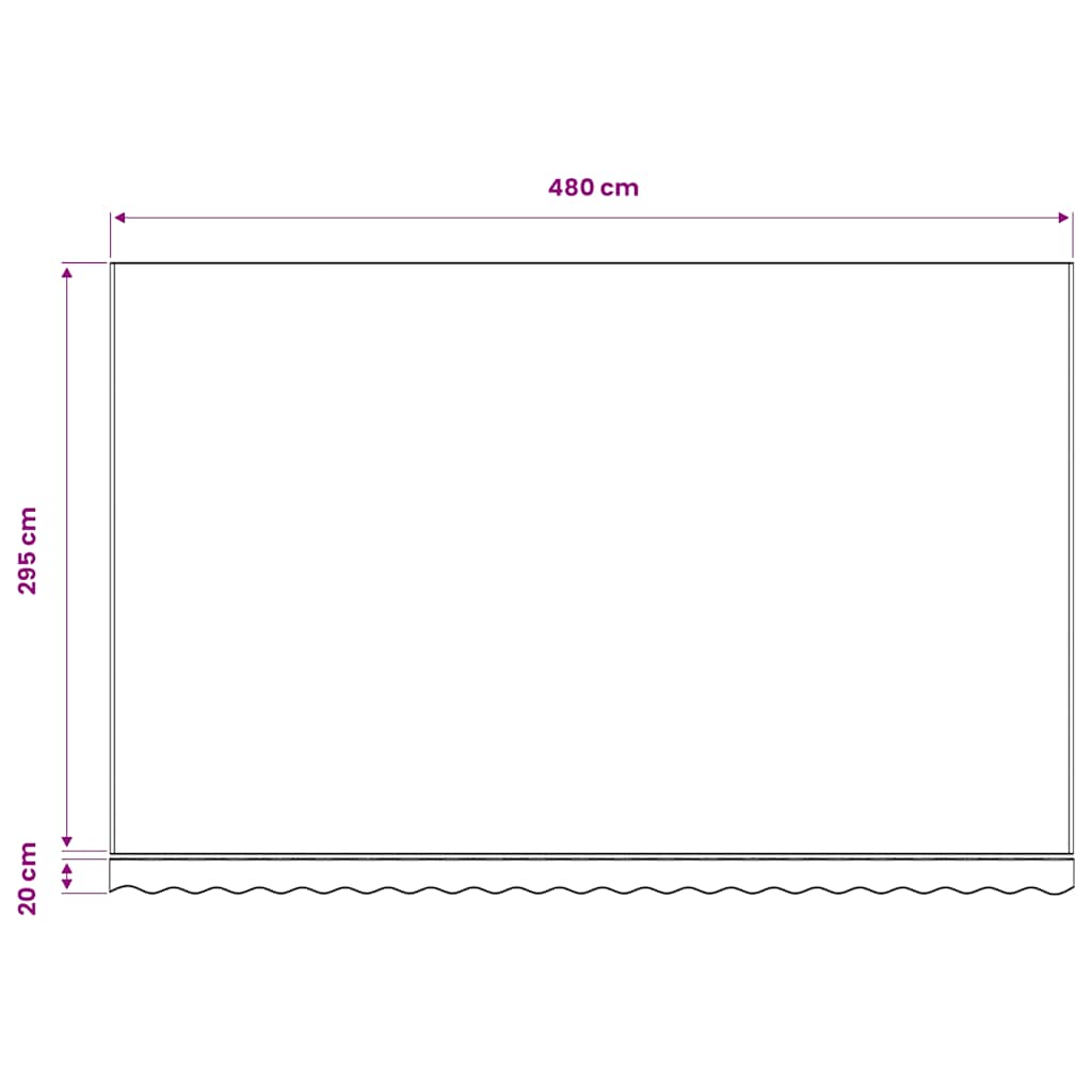Tessuto di Ricambio per Tenda da Sole Rosso e Bianco 500x300 cm Poliestere
