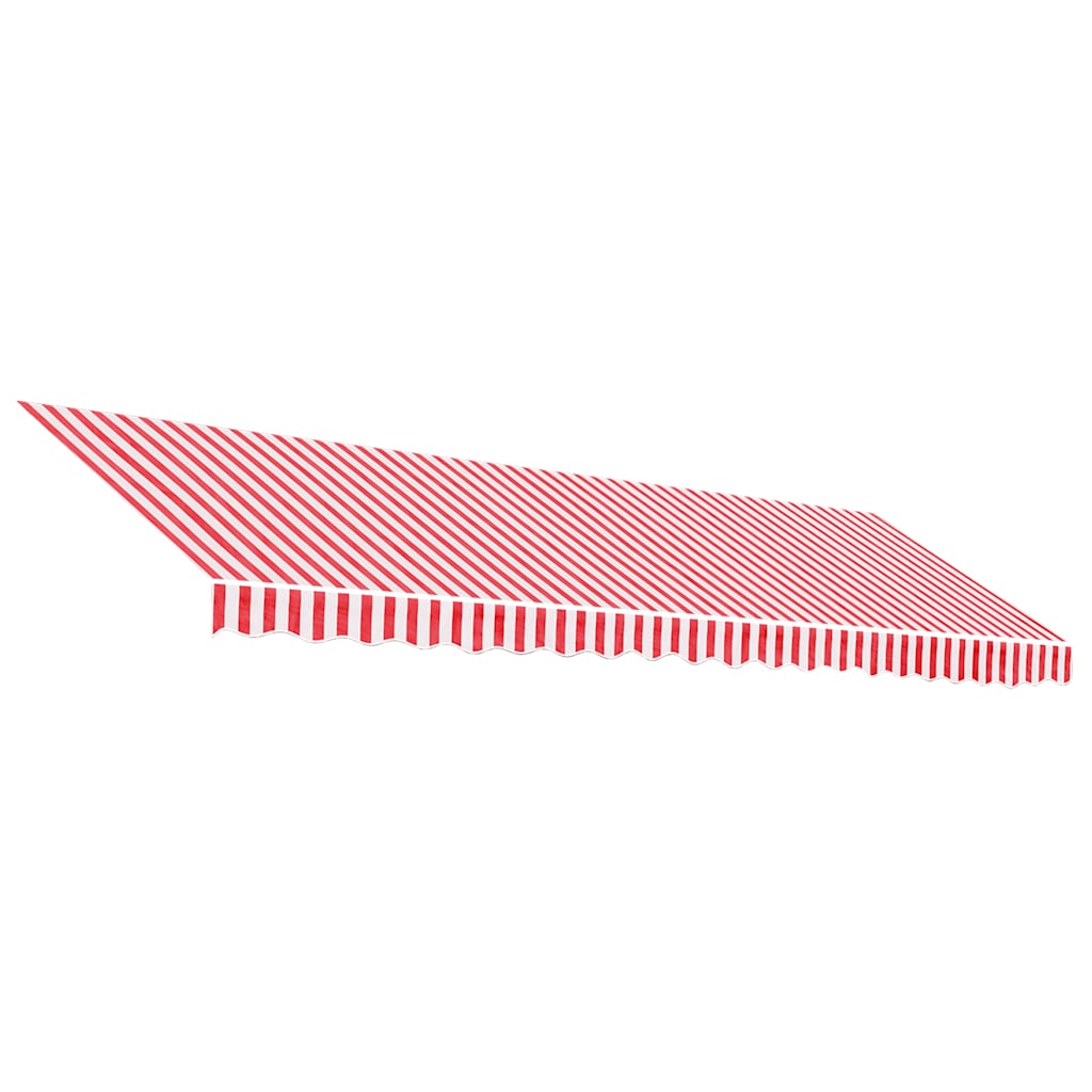 Tessuto di Ricambio per Tenda da Sole Rosso e Bianco 500x350 cm Poliestere