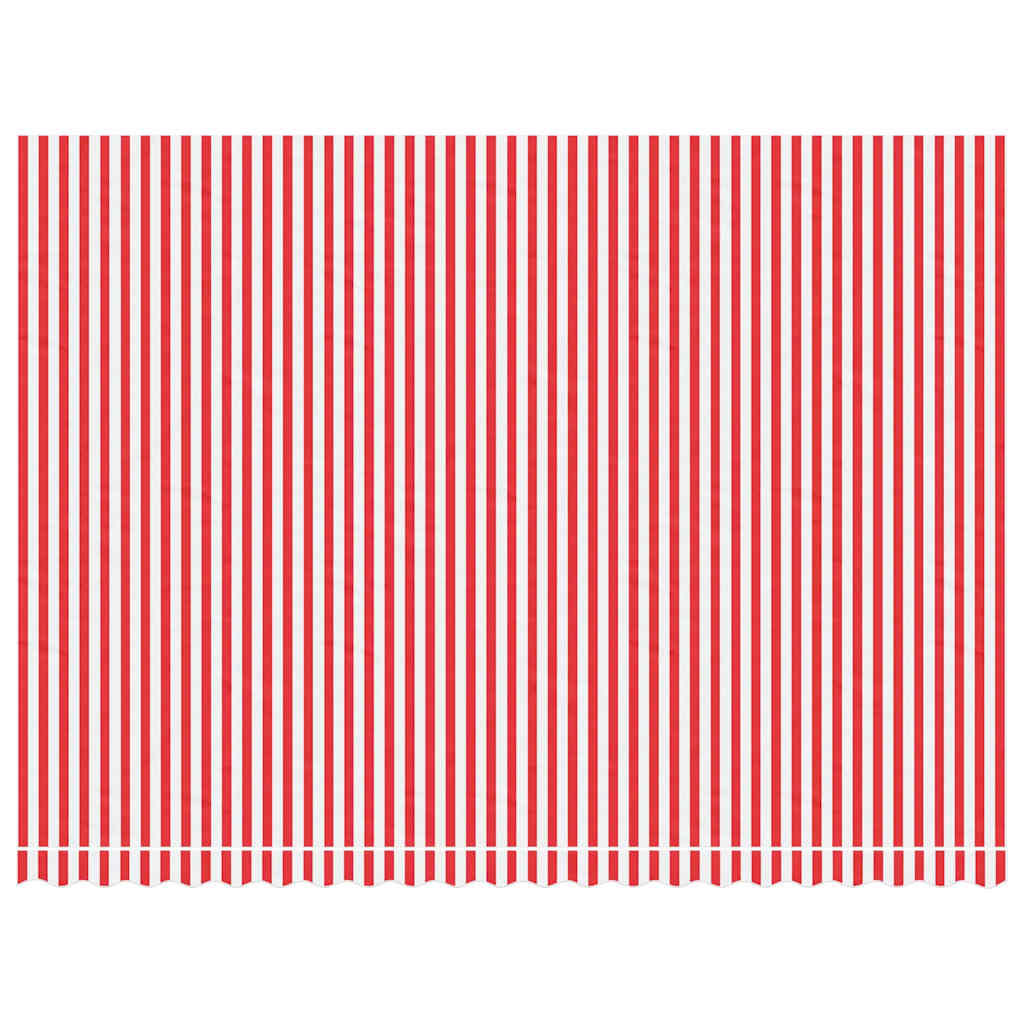 Tessuto di Ricambio per Tenda da Sole Rosso e Bianco 500x350 cm Poliestere
