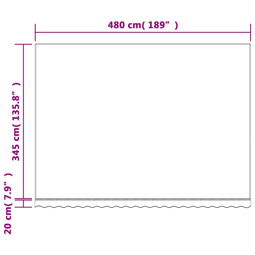 Tessuto di Ricambio per Tenda da Sole Rosso e Bianco 500x350 cm Poliestere