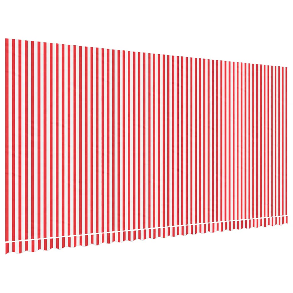 Tessuto di Ricambio per Tenda da Sole Rosso e Bianco 600x300 cm Poliestere
