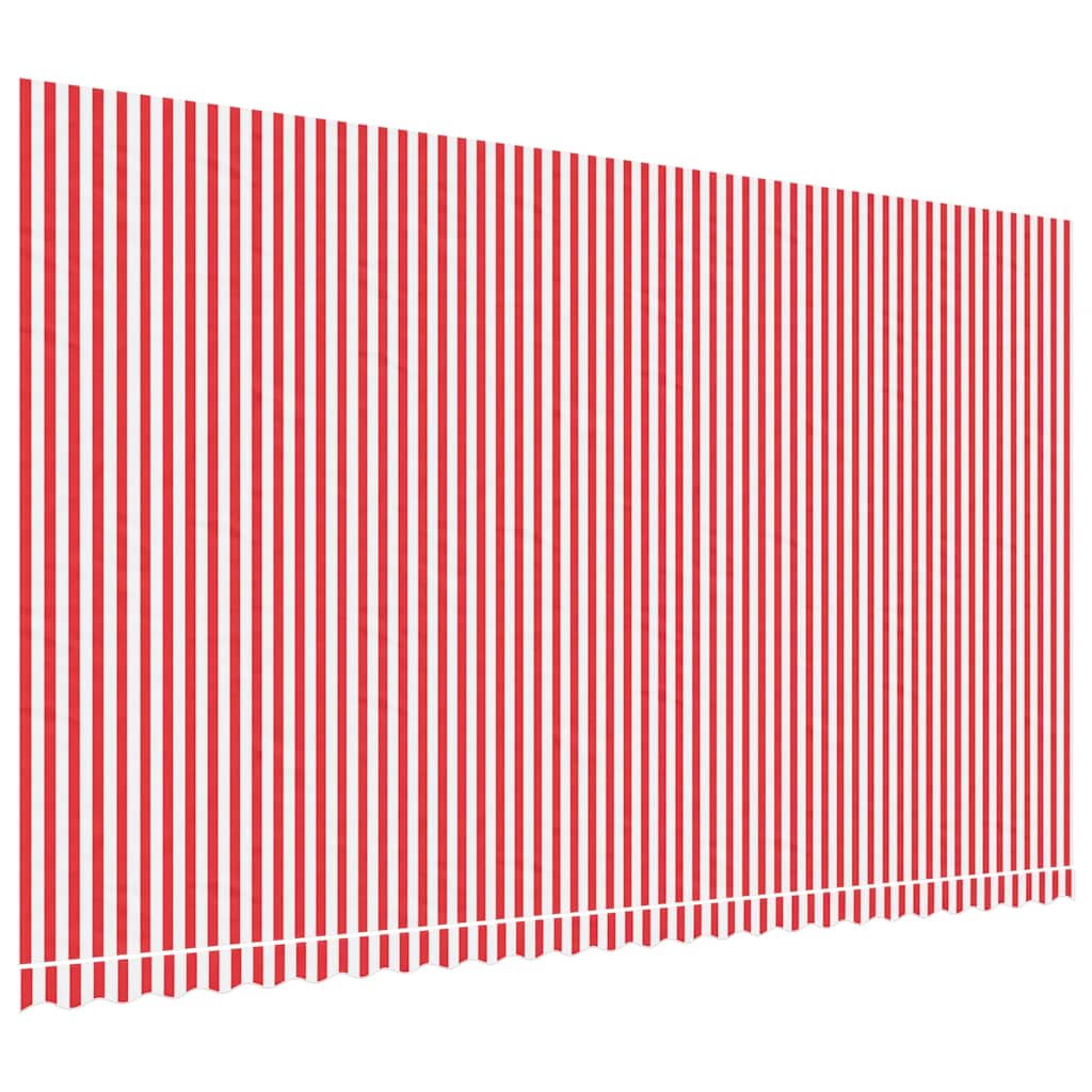 Tessuto di Ricambio per Tenda da Sole Rosso e Bianco 600x350 cm Poliestere