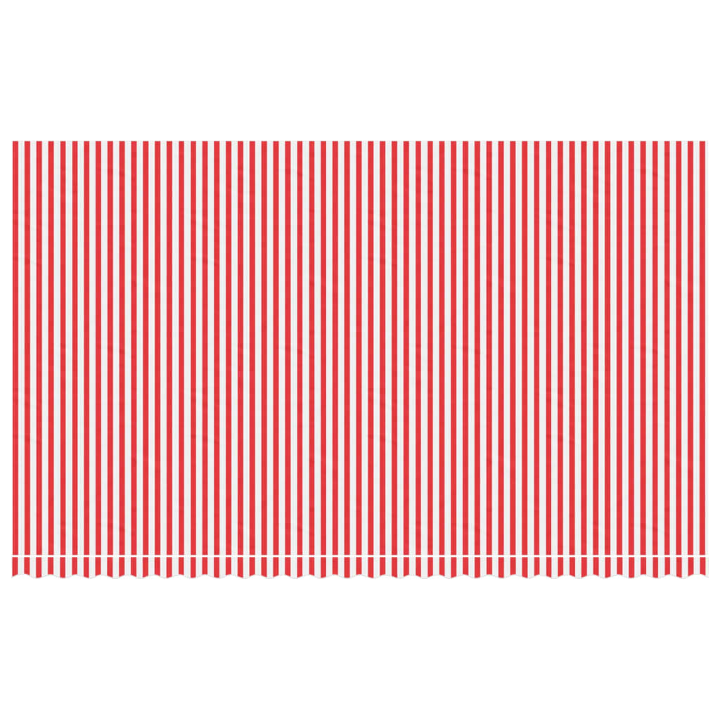 Tessuto di Ricambio per Tenda da Sole Rosso e Bianco 600x350 cm Poliestere