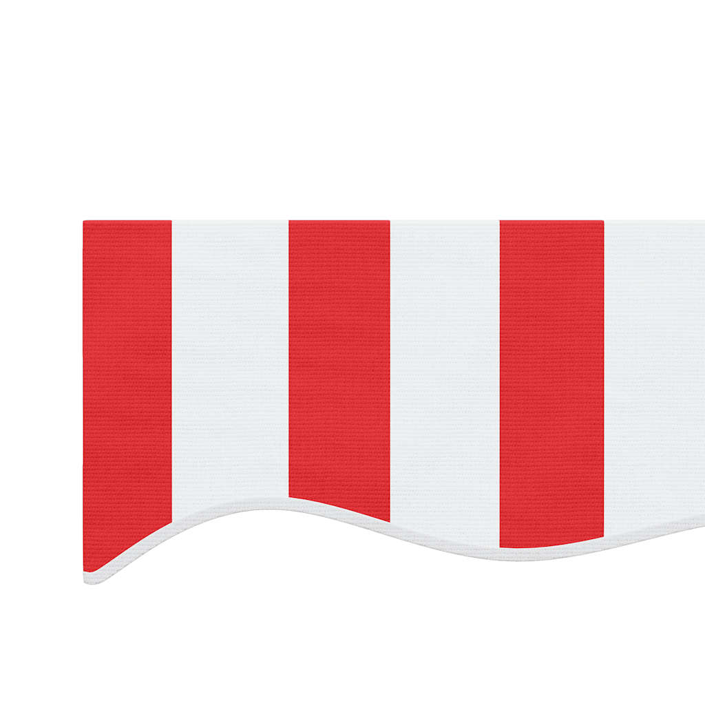 Tessuto di Ricambio per Tenda da Sole Rosso e Bianco 600x350 cm Poliestere