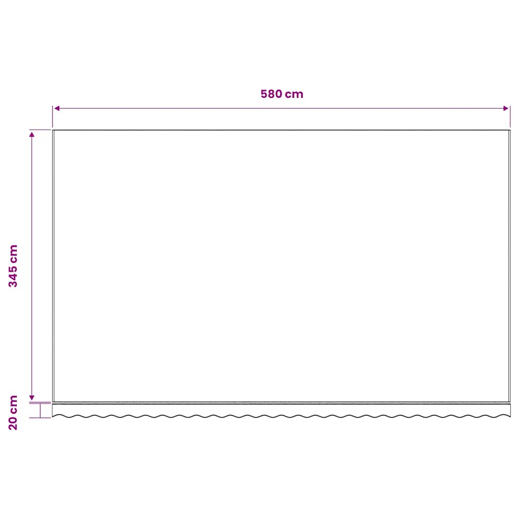 Tessuto di Ricambio per Tenda da Sole Rosso e Bianco 600x350 cm Poliestere
