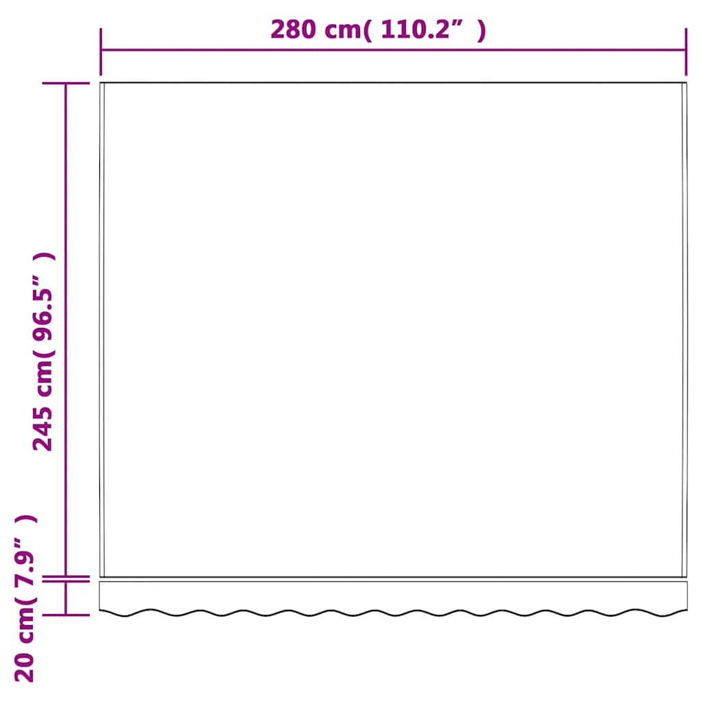 Tessuto di Ricambio per Tenda da Sole Multicolore 300x250 cm Poliestere