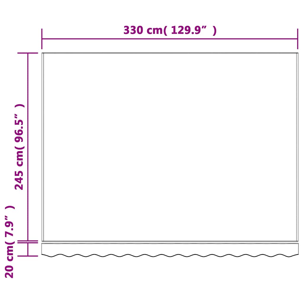 Tessuto di Ricambio per Tenda da Sole Multicolore 350x250 cm Poliestere