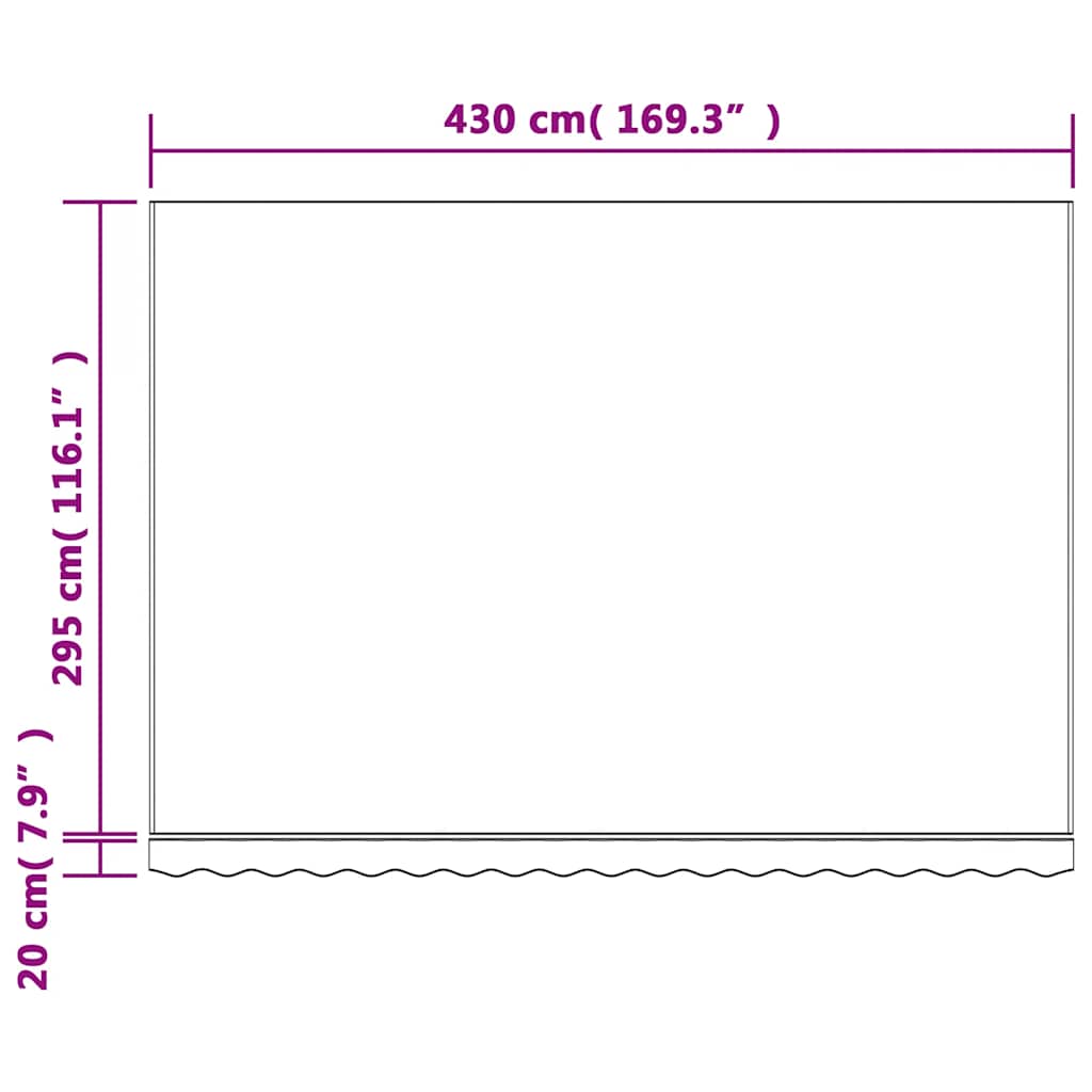 Tessuto di Ricambio per Tenda da Sole Multicolore 450x300 cm Poliestere