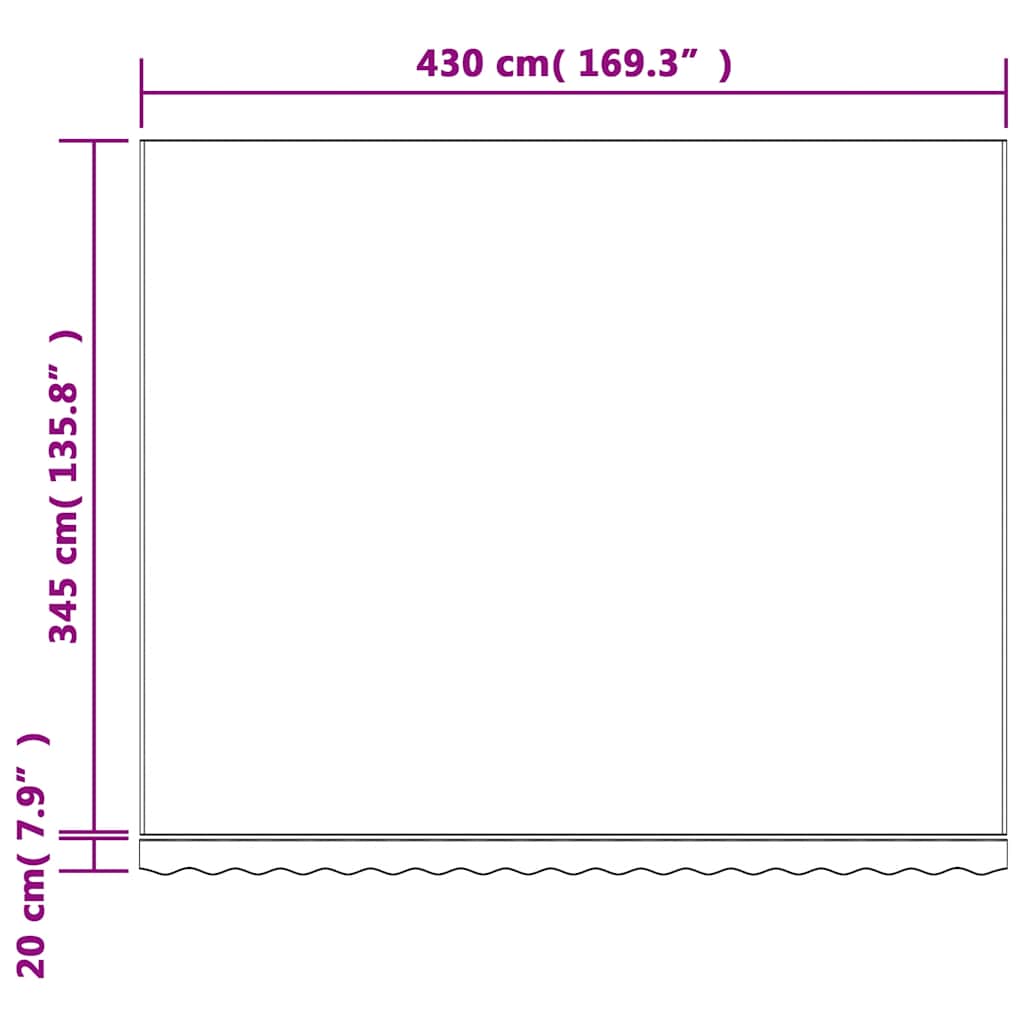 Tessuto di Ricambio per Tenda da Sole Multicolore 450x350 cm Poliestere