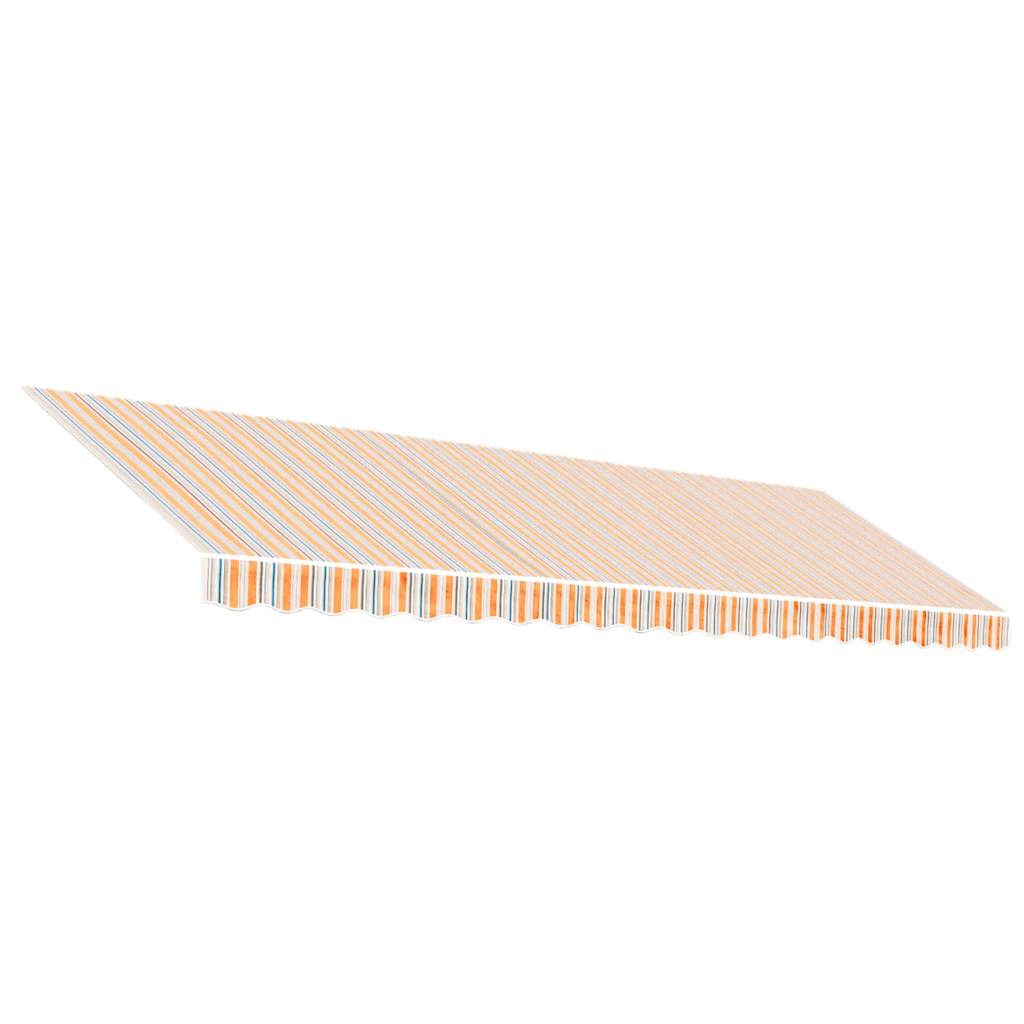 Tessuto di Ricambio per Tenda da Sole Arancione e Blu 5x3 m Poliestere.