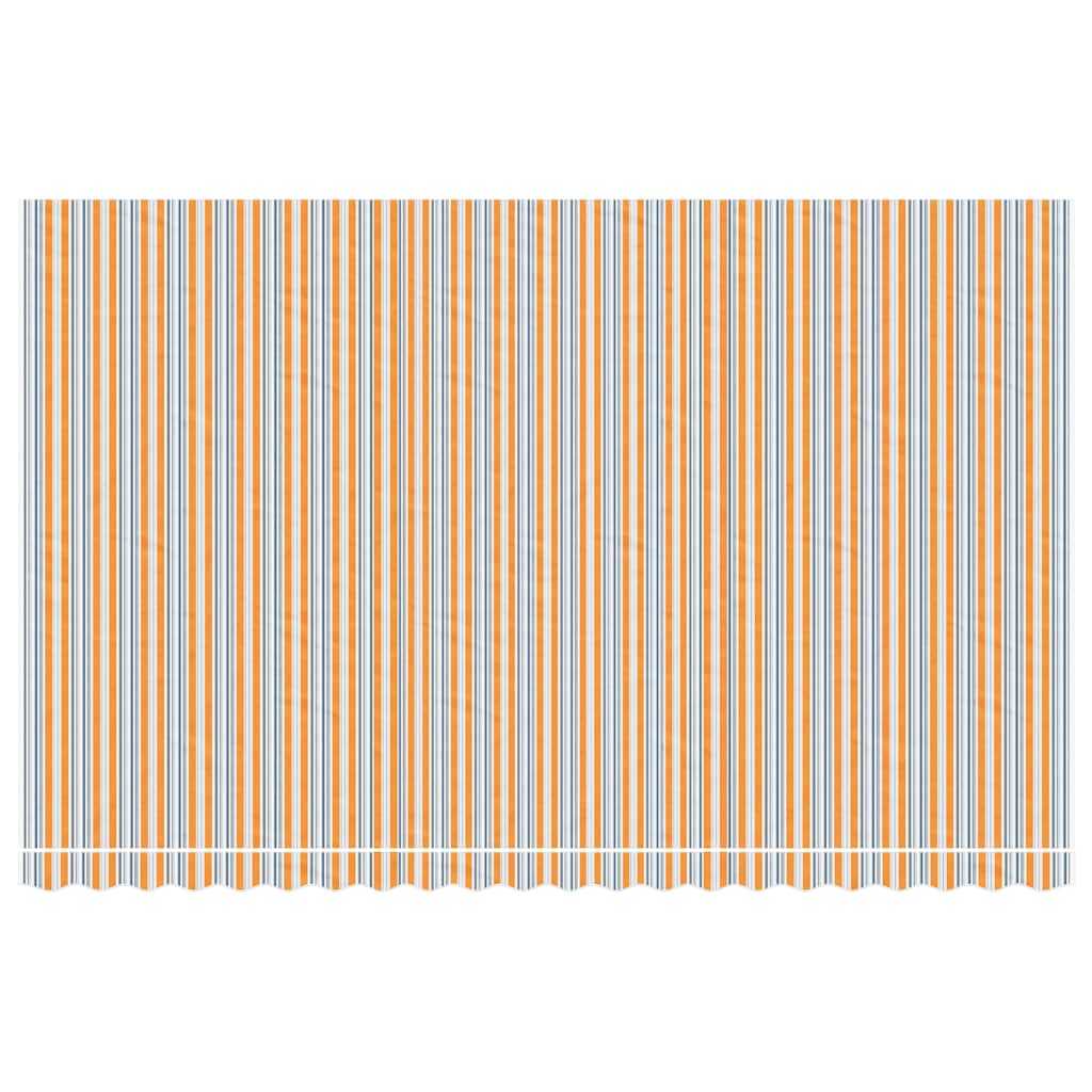 Tessuto di Ricambio per Tenda da Sole Arancione e Blu 5x3 m Poliestere.