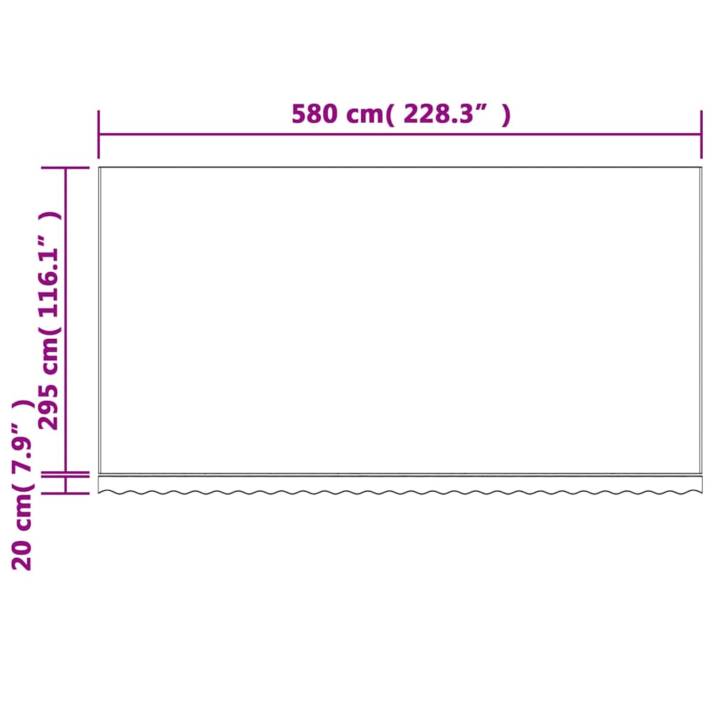Tessuto di Ricambio per Tenda da Sole Multicolore 600x300 cm Poliestere