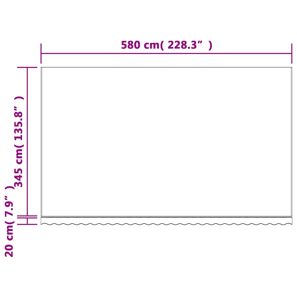 Tessuto di Ricambio per Tenda da Sole Multicolore 600x350 cm Poliestere