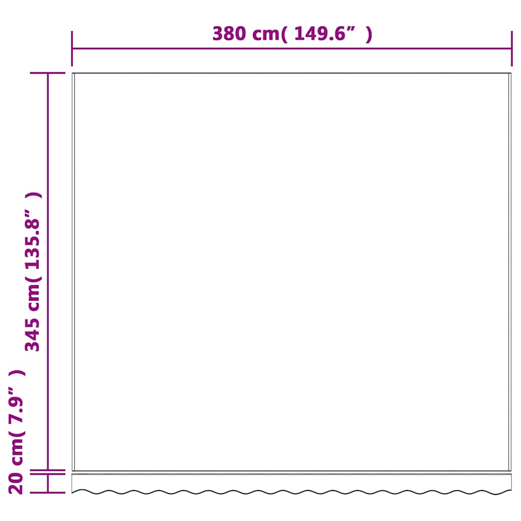 Tessuto di Ricambio per Tenda da Sole Multicolore 400x350 cm Poliestere