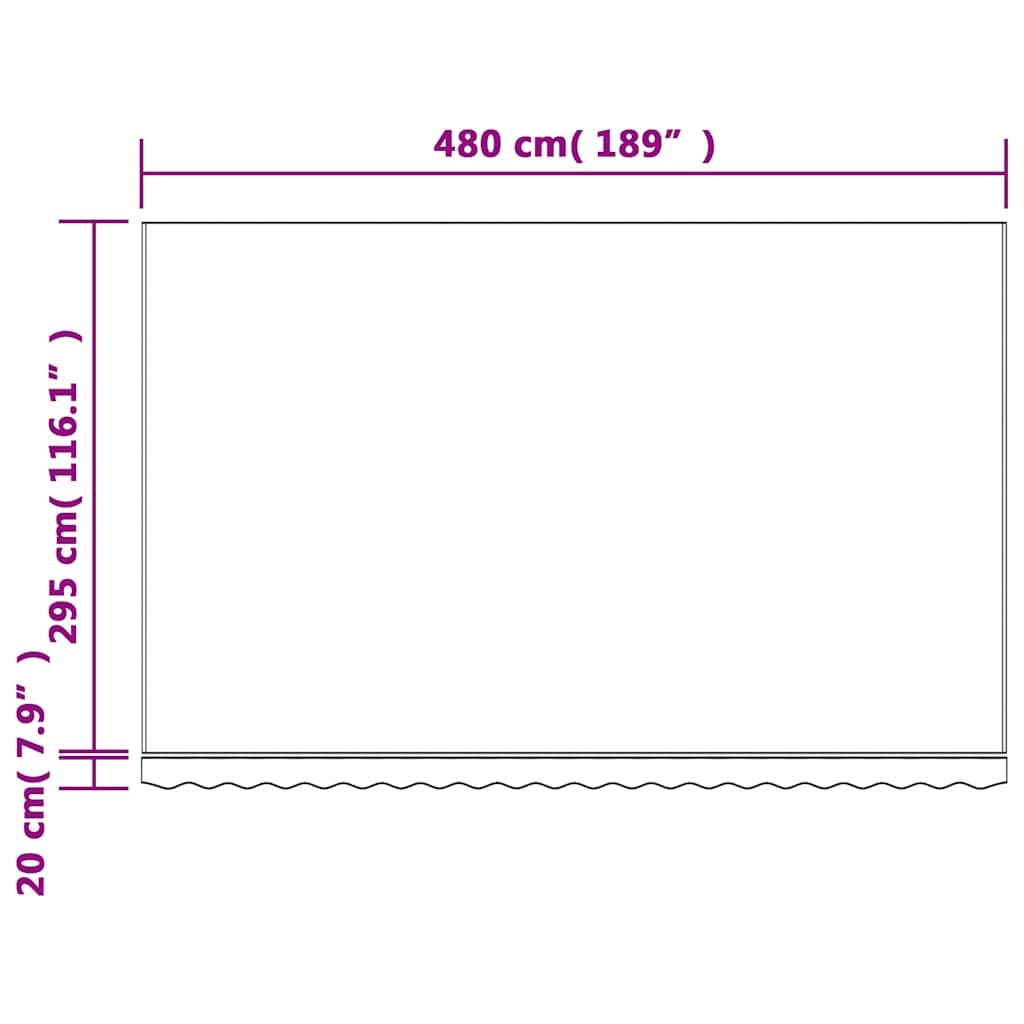 Tessuto di Ricambio per Tenda da Sole Multicolore 500x300 cm Poliestere.