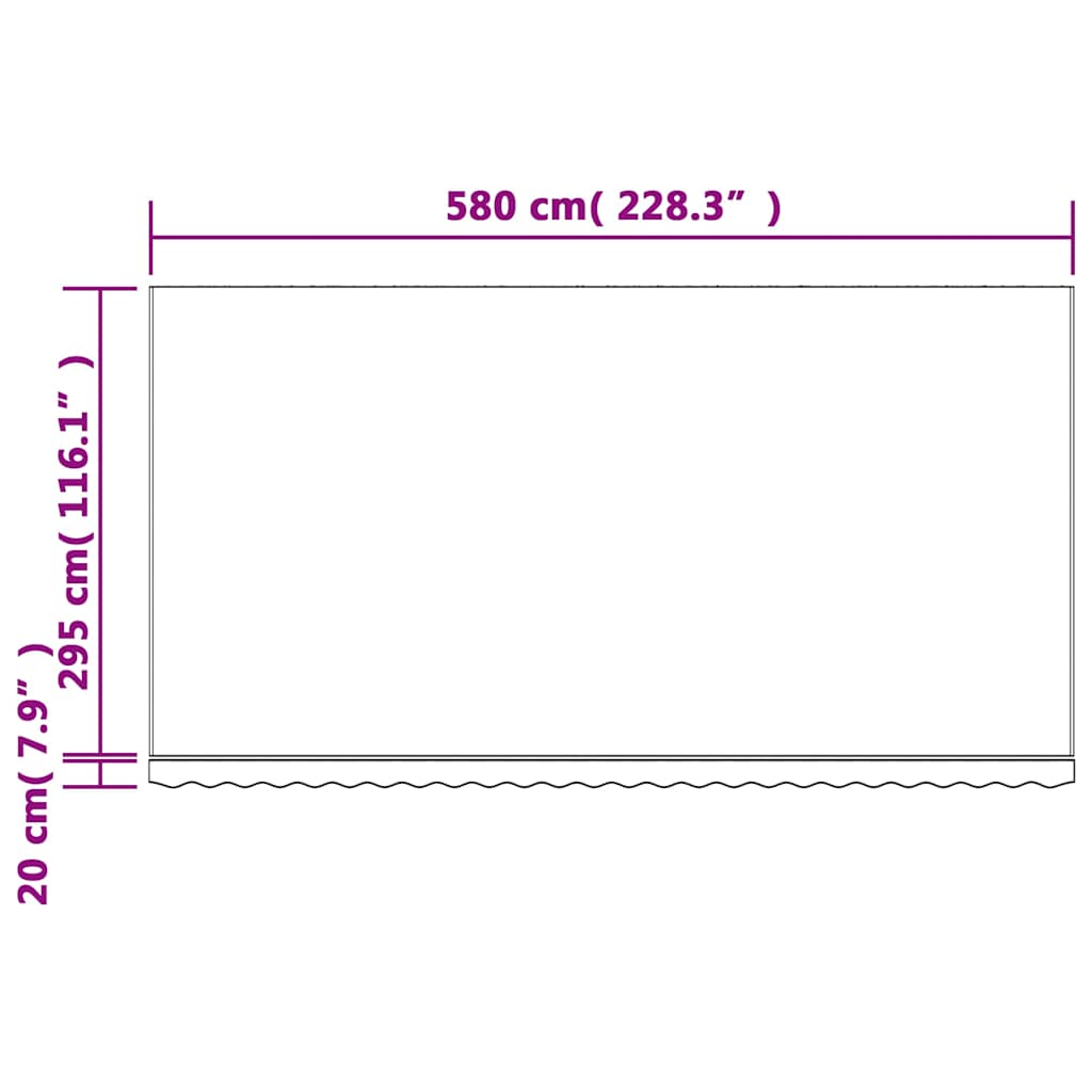 Tessuto di Ricambio per Tenda da Sole Multicolore 600x300 cm Poliestere