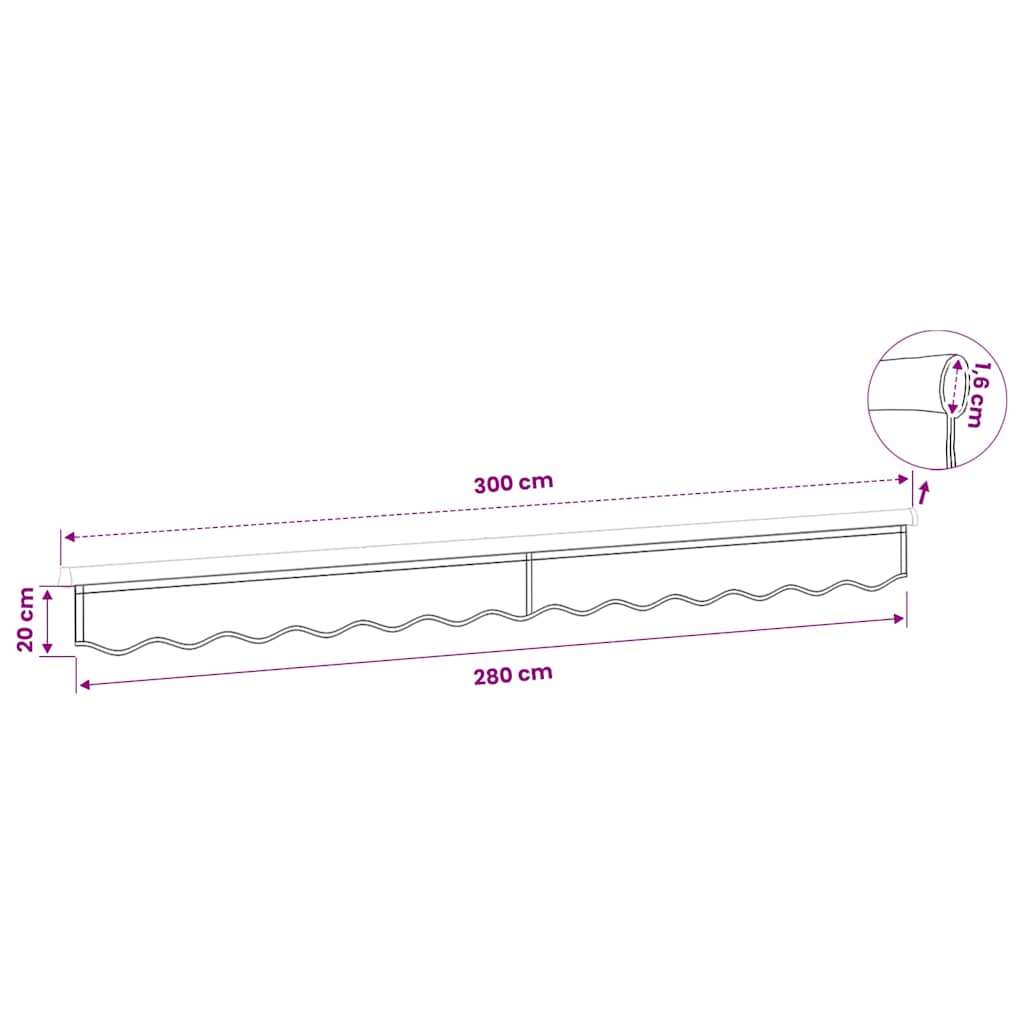 Tessuto di Ricambio Mantovana Tenda Strisce Marroni 300 cm