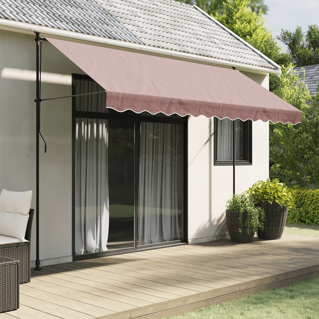 Tessuto di Ricambio per Mantovana da Tenda Strisce Marroni 350 cm