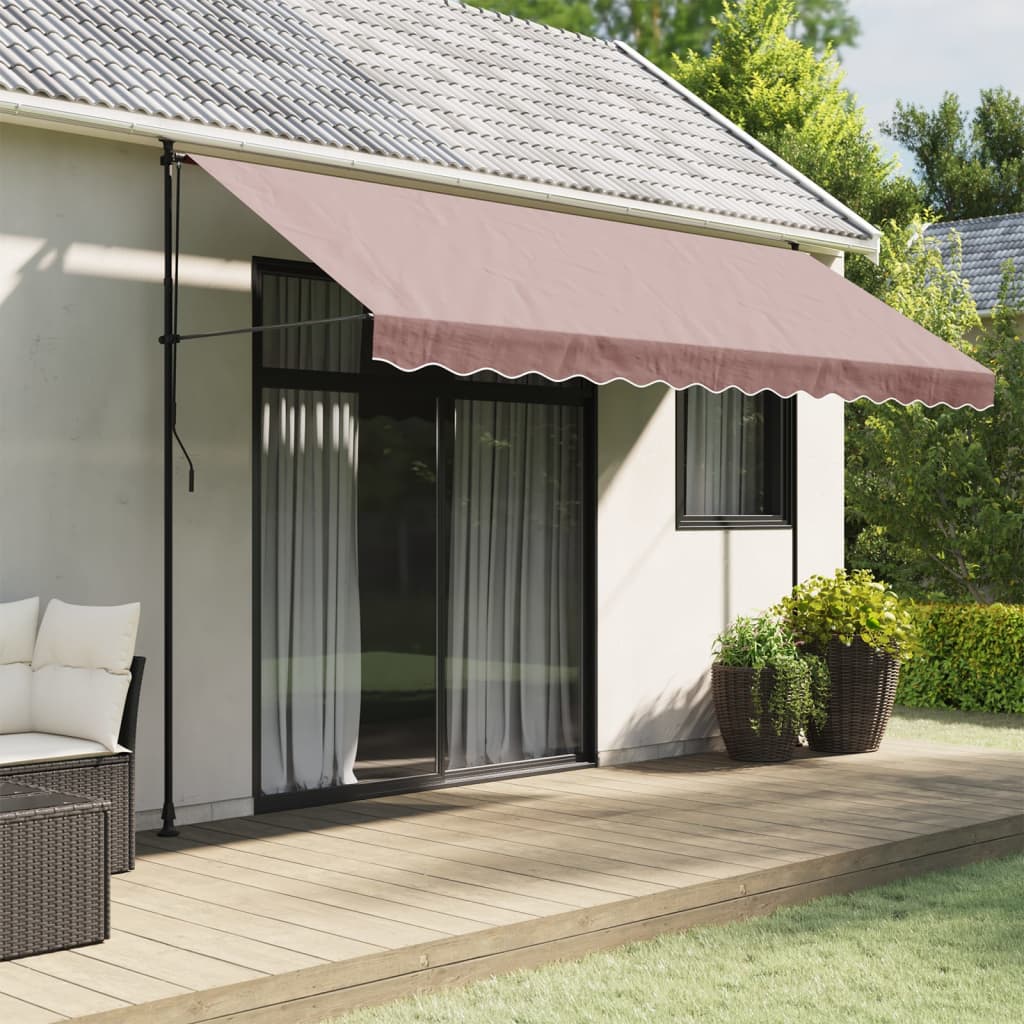 Tessuto di Ricambio per Mantovana da Tenda Strisce Marroni 400 cm