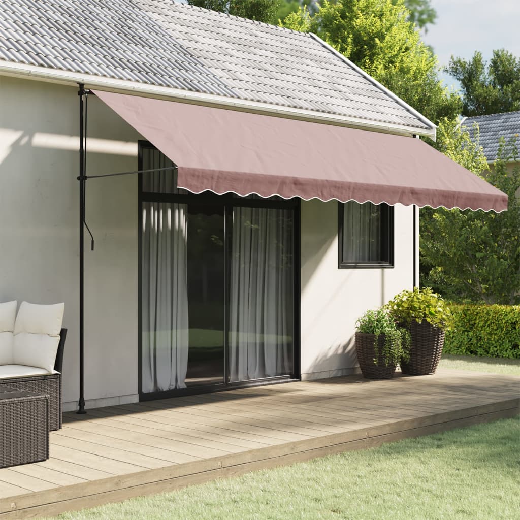 Tessuto di Ricambio per Mantovana da Tenda Strisce Marroni 450 cm