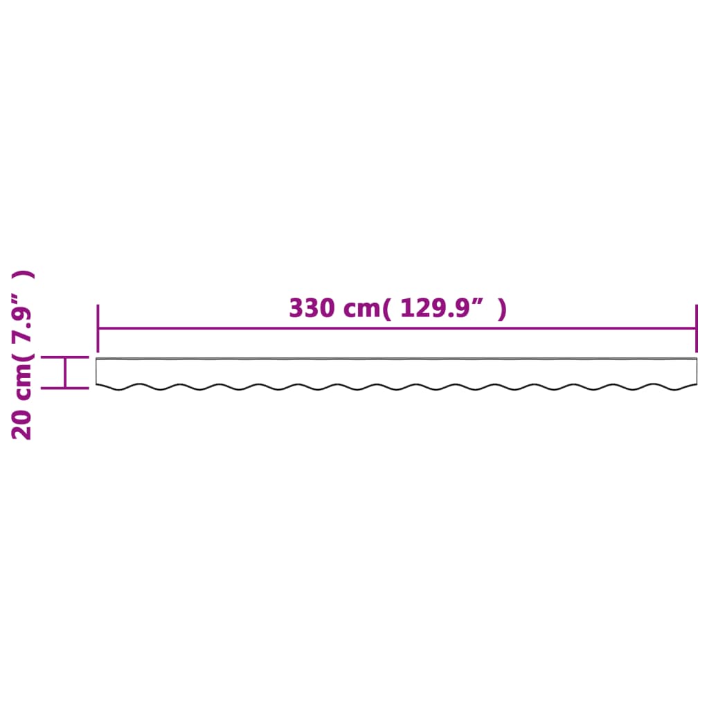 Tessuto Ricambio Mantovana Tenda Strisce Antracite Bianche 350 cm