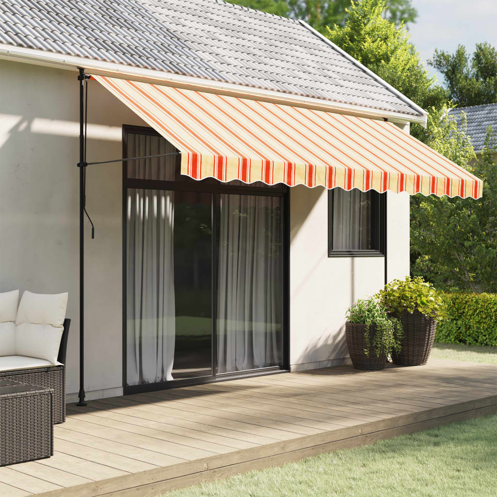Tessuto Ricambio per Mantovana Tenda Righe Giallo Arancione 400 cm