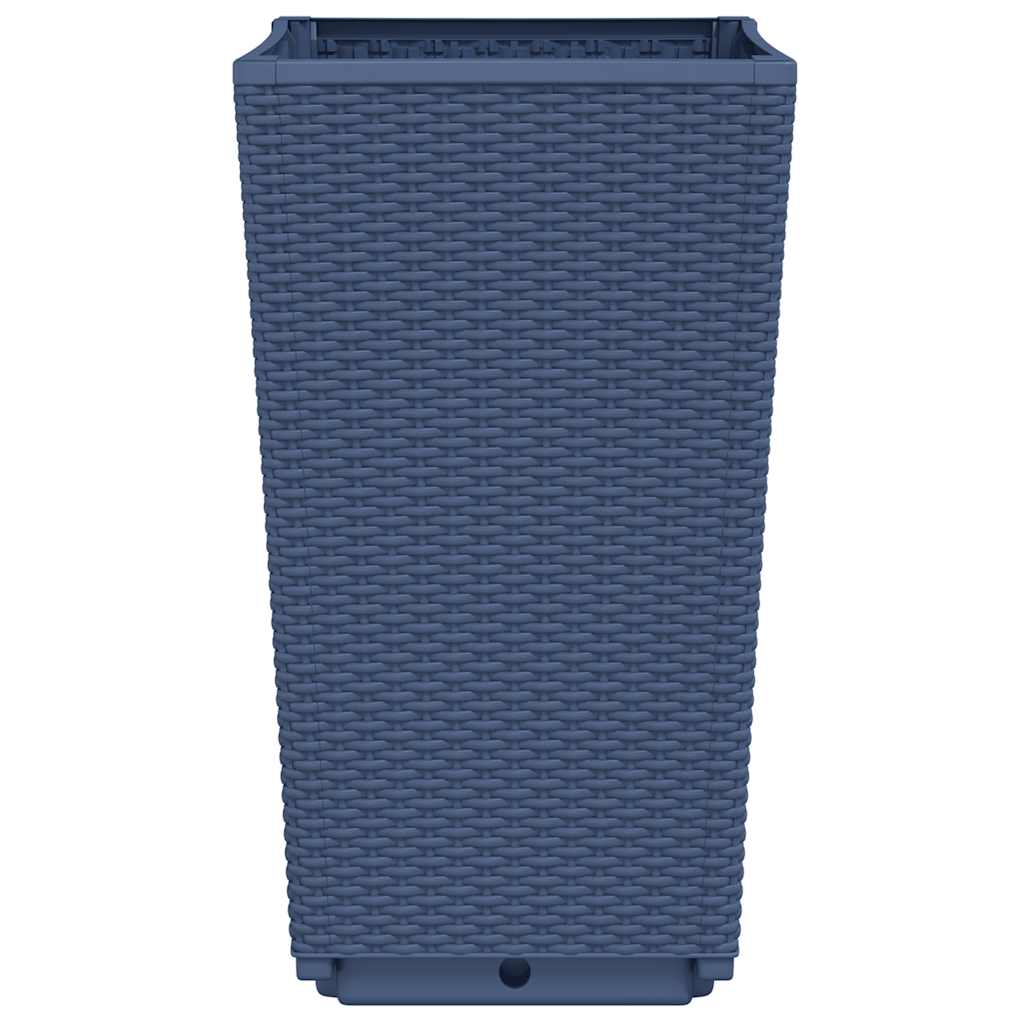 Fioriere da Giardino 2 pz Grigio Blu 32,5x32,5x57 cm in PP