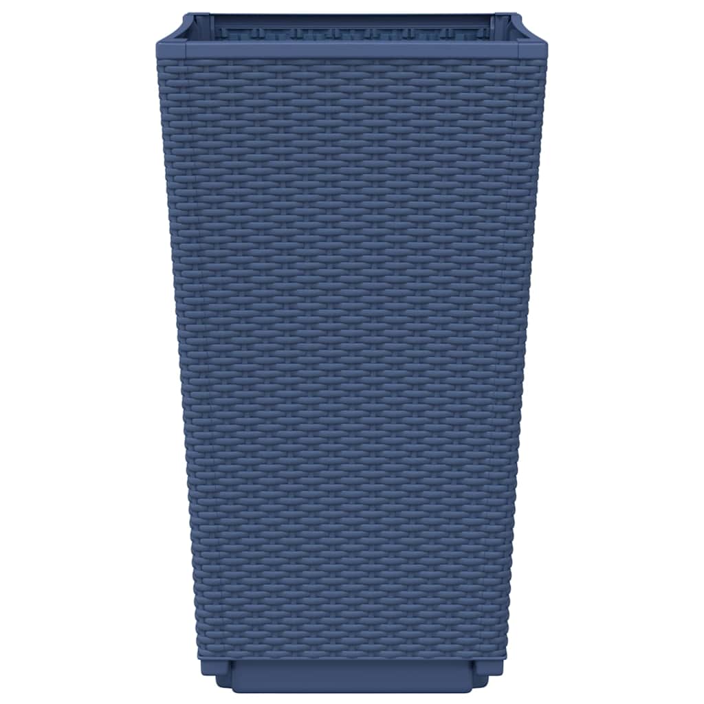 Fioriere da Giardino 2 pz Grigio Blu 32,5x32,5x57 cm in PP