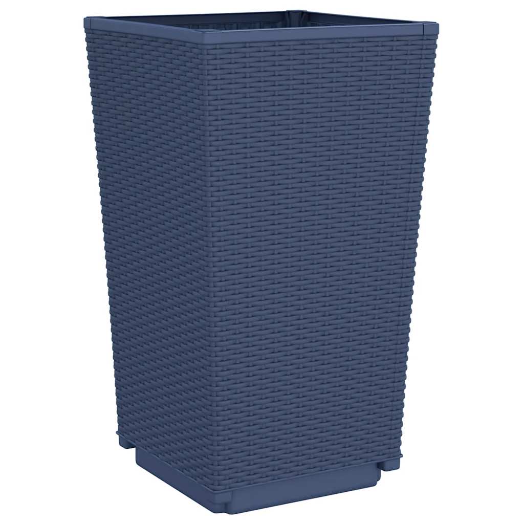Fioriere da Giardino 2 pz Grigio Blu 32,5x32,5x57 cm in PP