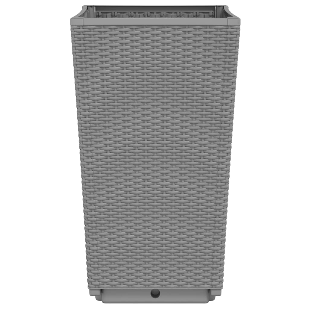Fioriere da Giardino 2 pz Grigio Chiaro 32,5x32,5x57 cm in PP
