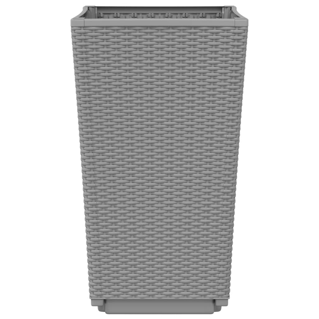 Fioriere da Giardino 2 pz Grigio Chiaro 32,5x32,5x57 cm in PP