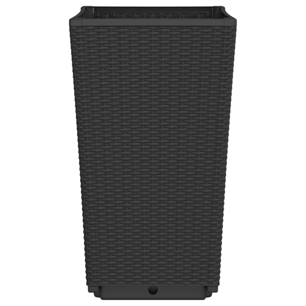 Fioriere da Giardino 2 pz Nere 32,5x32,5x57 cm in PP