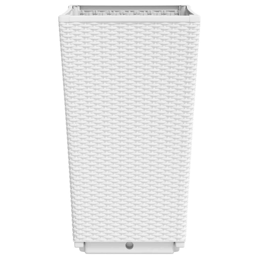 Fioriere da Giardino 2 pz Bianche 32,5x32,5x57 cm in PP