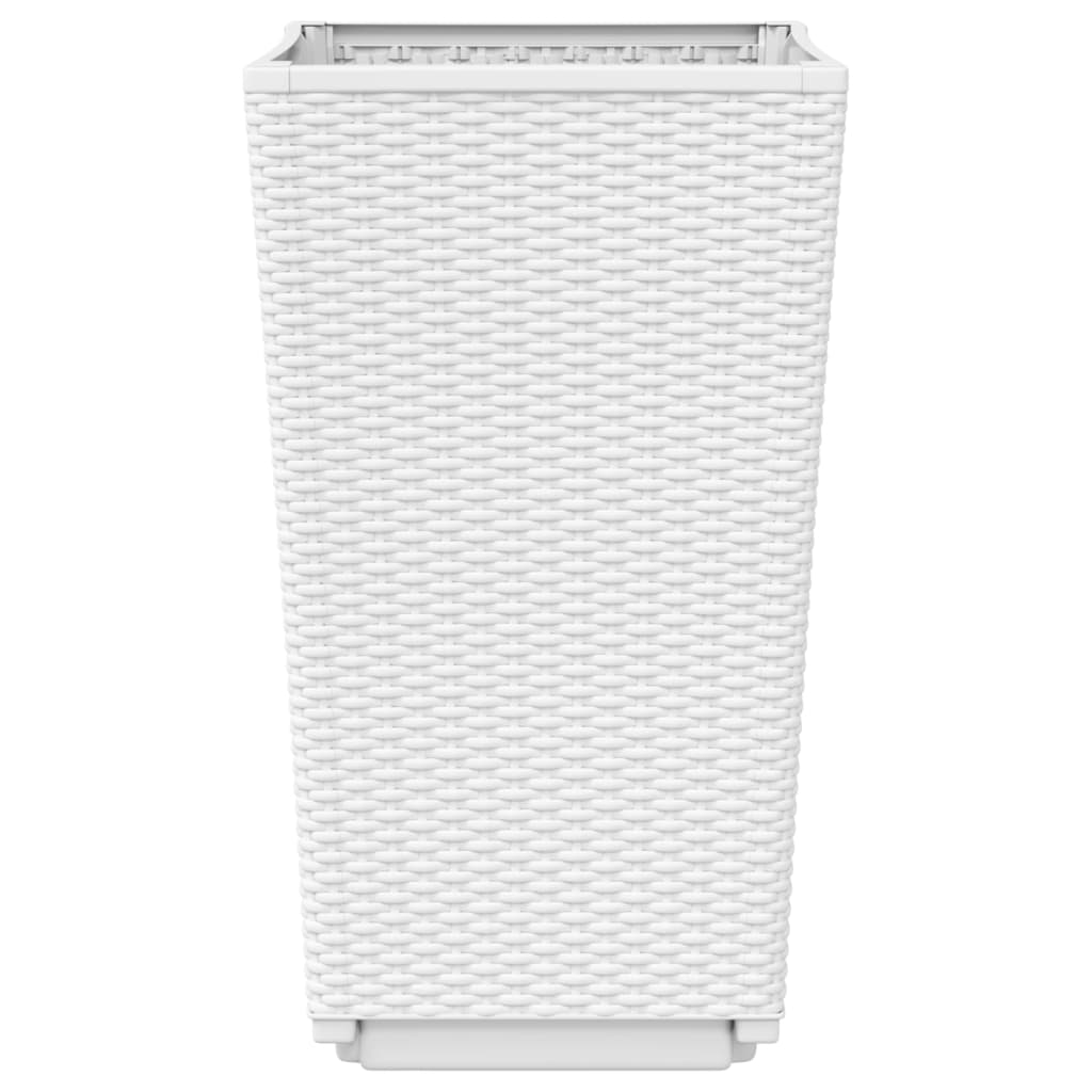 Fioriere da Giardino 2 pz Bianche 32,5x32,5x57 cm in PP