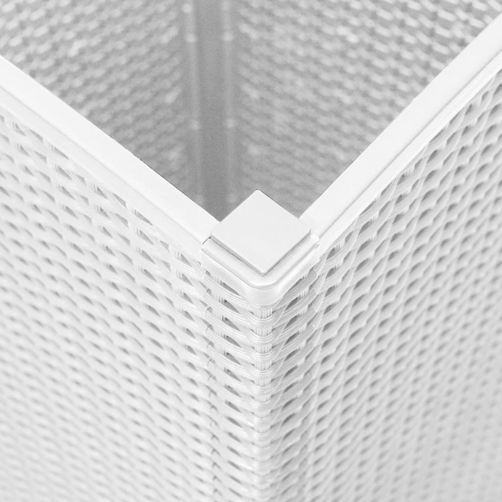 Fioriere da Giardino 2 pz Bianche 32,5x32,5x57 cm in PP