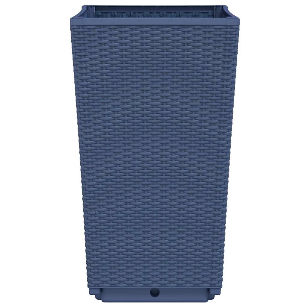 Fioriere da Giardino 4 pz Grigio Blu 32,5x32,5x57 cm in PP