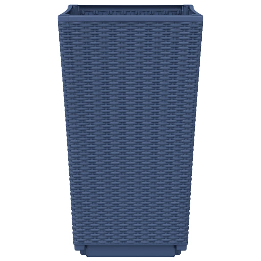 Fioriere da Giardino 4 pz Grigio Blu 32,5x32,5x57 cm in PP