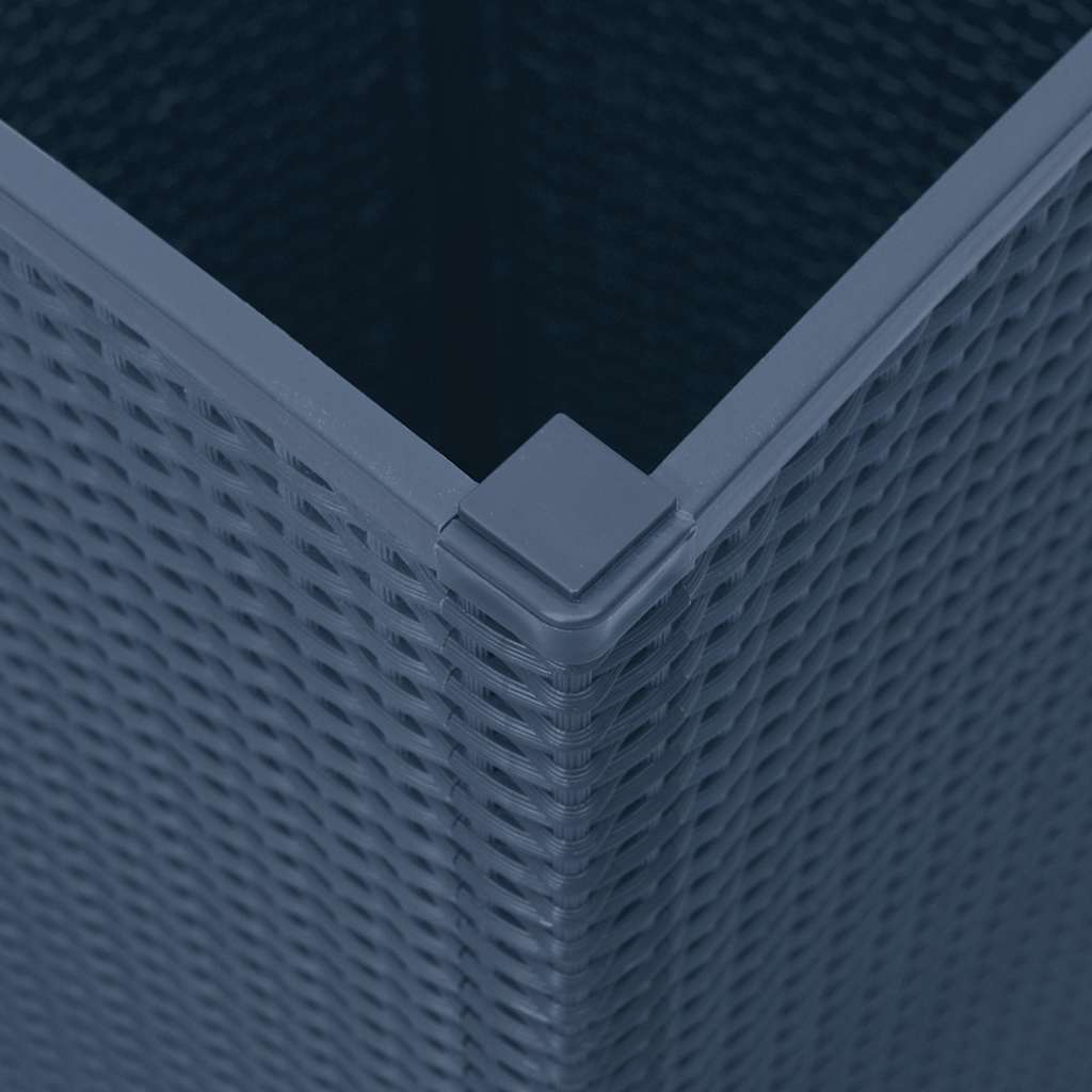 Fioriere da Giardino 4 pz Grigio Blu 32,5x32,5x57 cm in PP