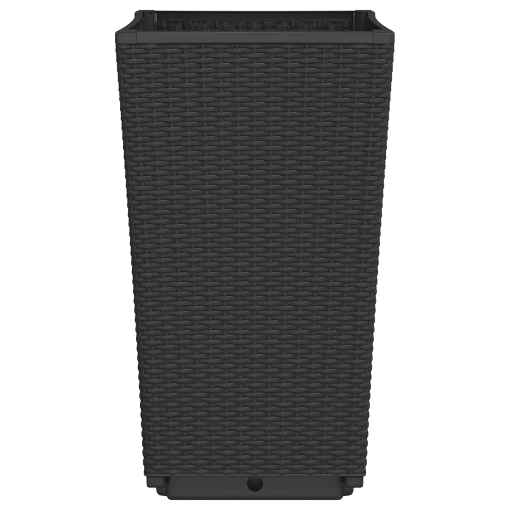Fioriere da Giardino 4 pz Nere 32,5x32,5x57 cm in PP