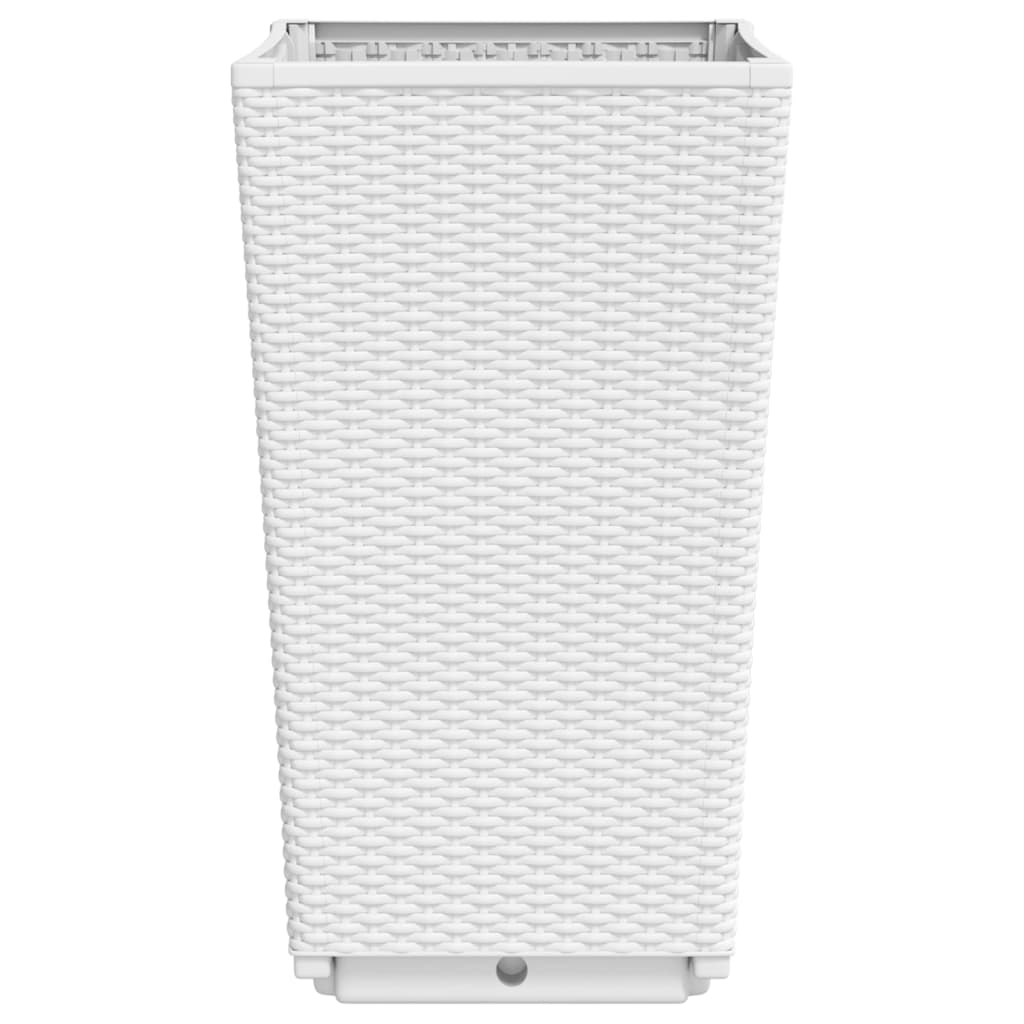 Fioriere da Giardino 4 pz Bianche 32,5x32,5x57 cm in PP