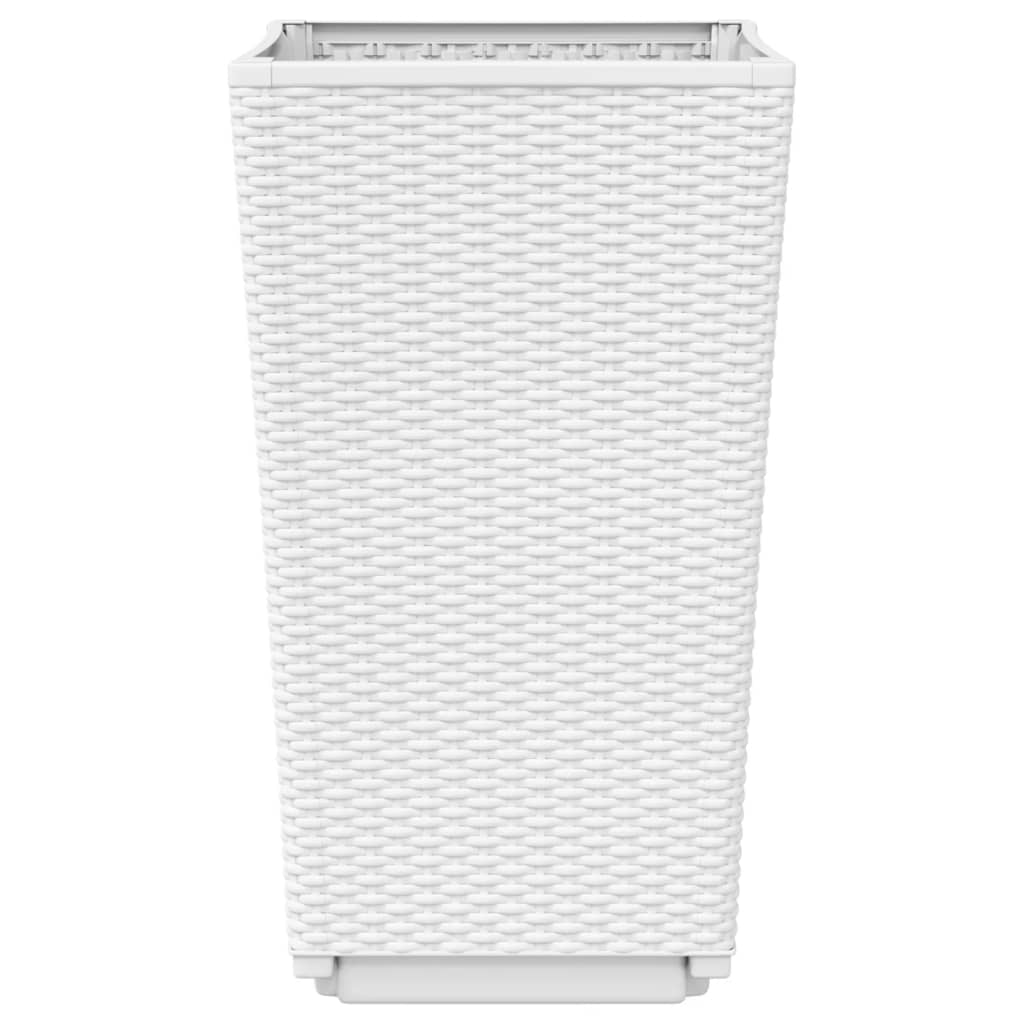 Fioriere da Giardino 4 pz Bianche 32,5x32,5x57 cm in PP