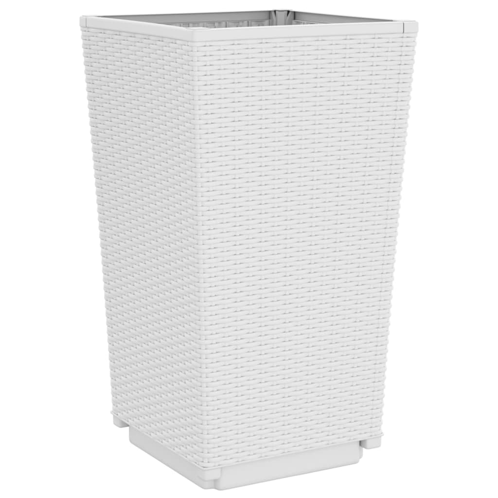 Fioriere da Giardino 4 pz Bianche 32,5x32,5x57 cm in PP