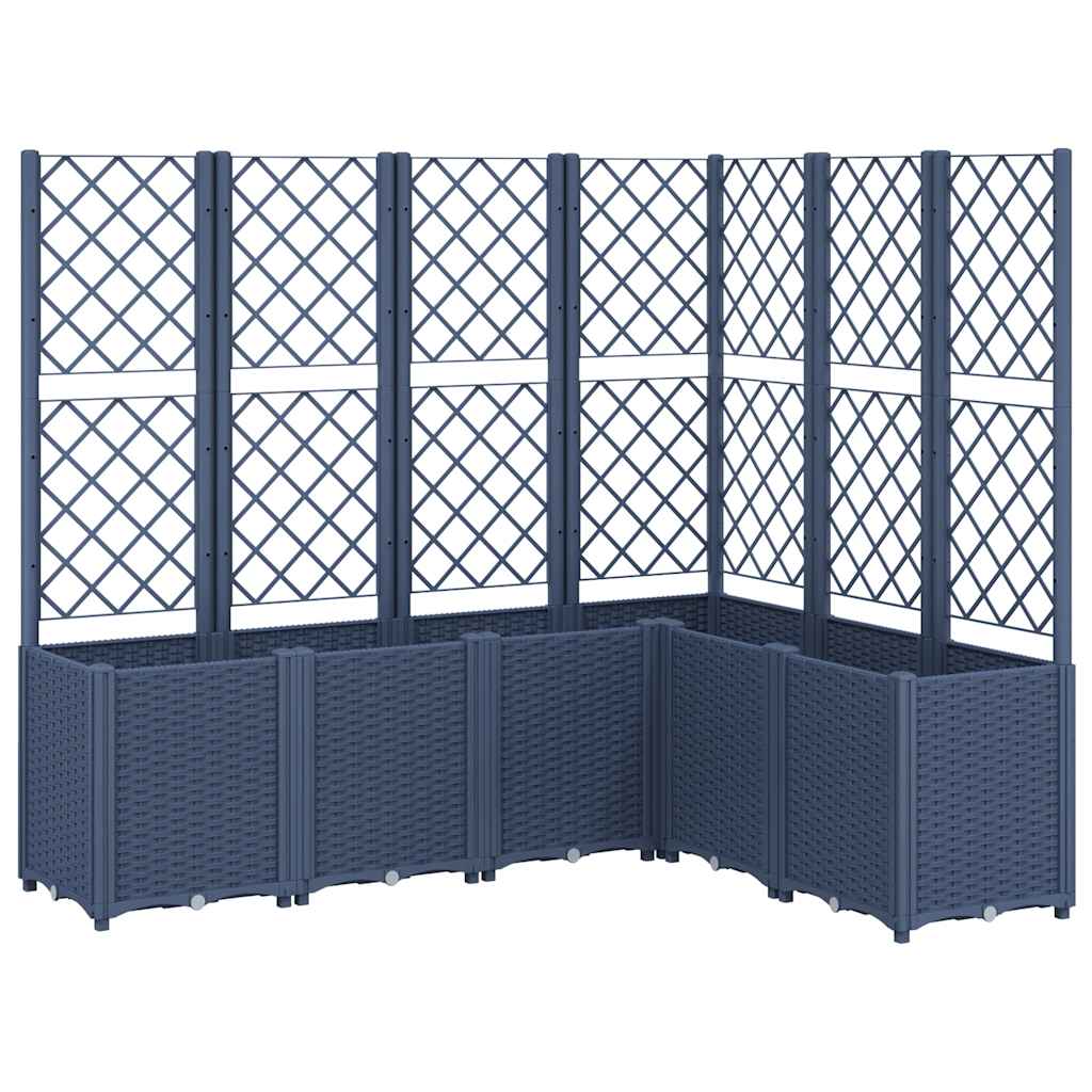 Fioriera Giardino con Graticcio Grigio Blu 160x120x140 cm PP