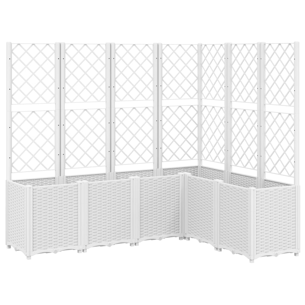 Fioriera da Giardino con Graticcio Bianco 160x120x140 cm in PP