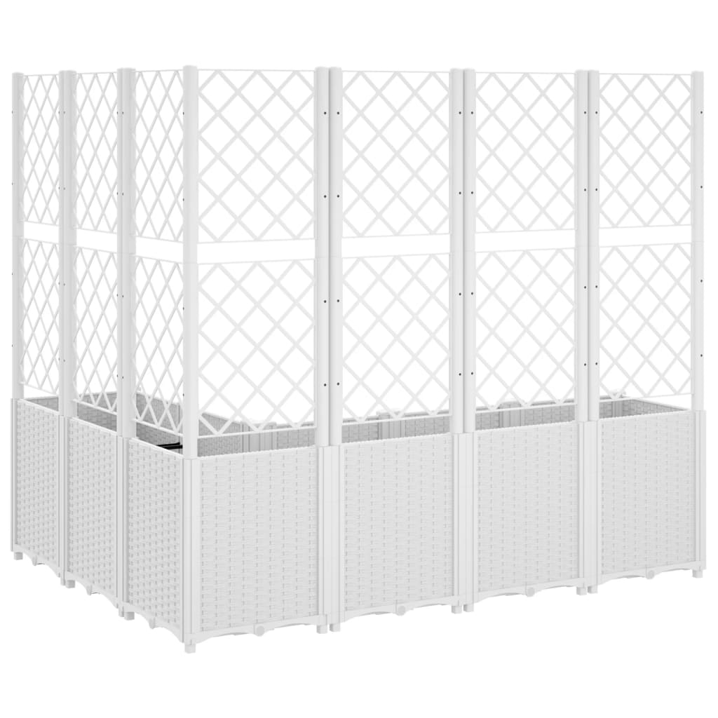 Fioriera da Giardino con Graticcio Bianco 160x120x140 cm in PP