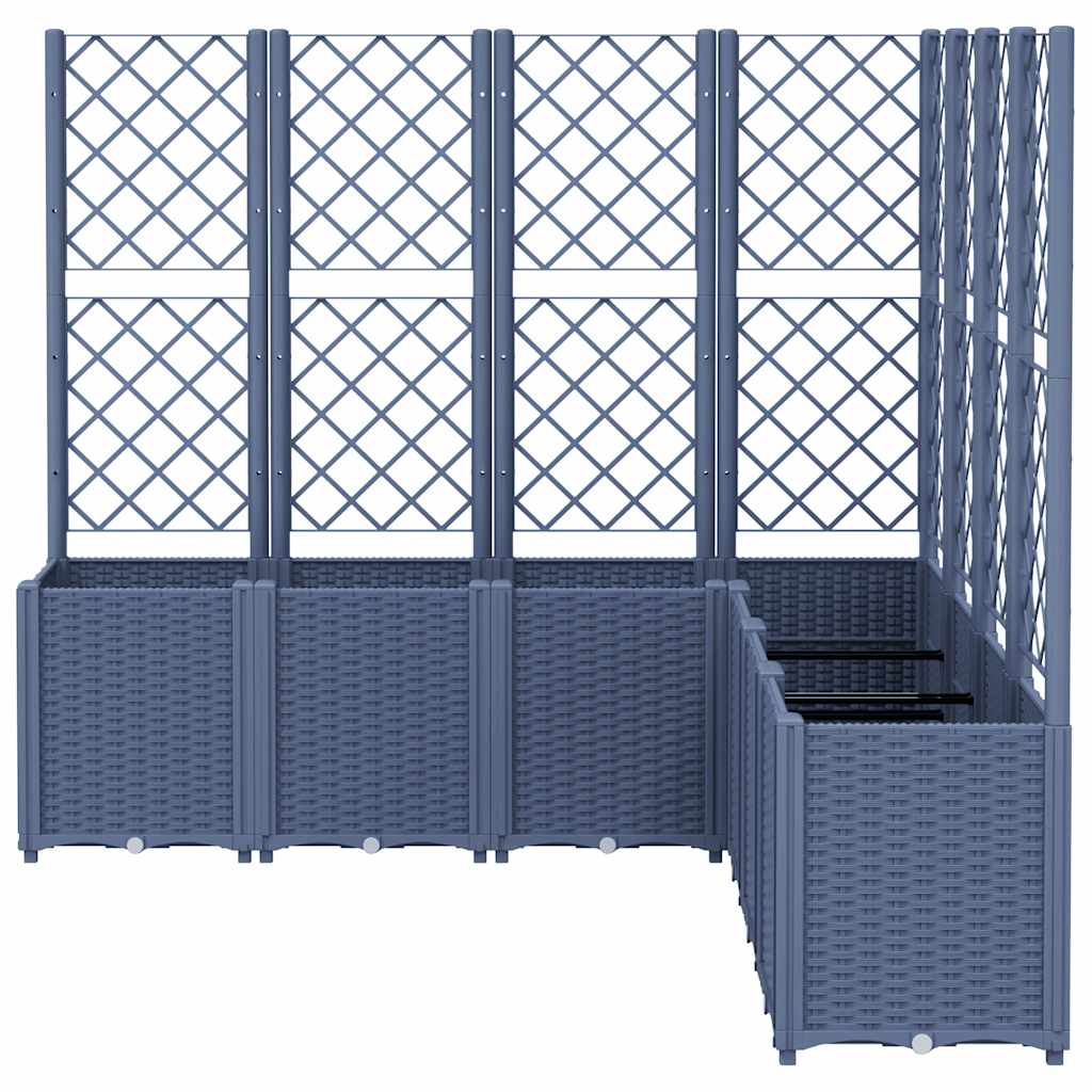 Fioriera Giardino con Traliccio Grigio Blu 160x160x140 cm PP