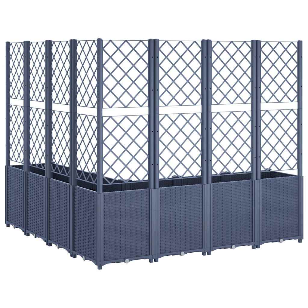 Fioriera Giardino con Traliccio Grigio Blu 160x160x140 cm PP