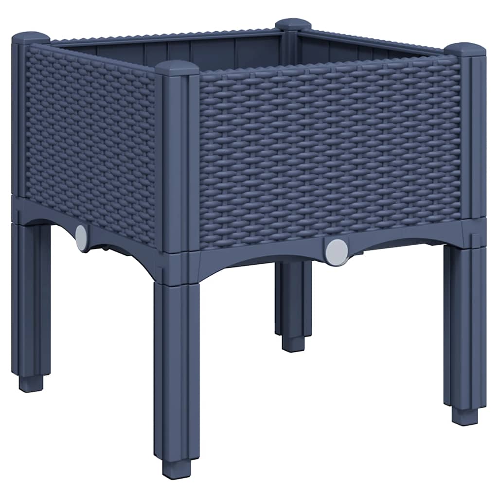 Fioriera da Giardino con Gambe Grigio Blu 40x40x42 cm in PP