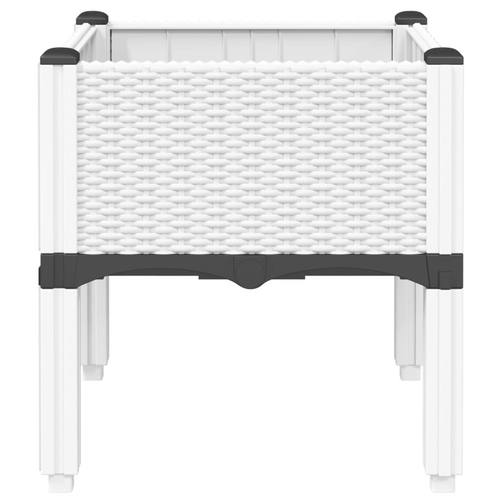 Fioriera da Giardino con Gambe Bianco 40x40x42 cm in PP
