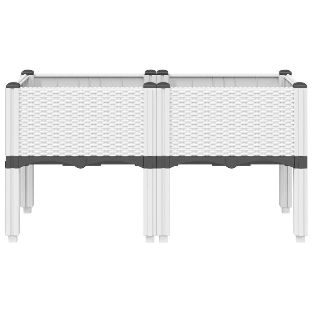 Fioriera da Giardino con Gambe Bianco 80x40x42 cm in PP